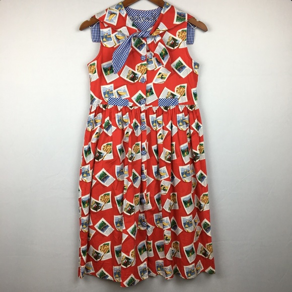 Vintage Dresses & Skirts - vintage • calendar sleeveless fit & flare dress